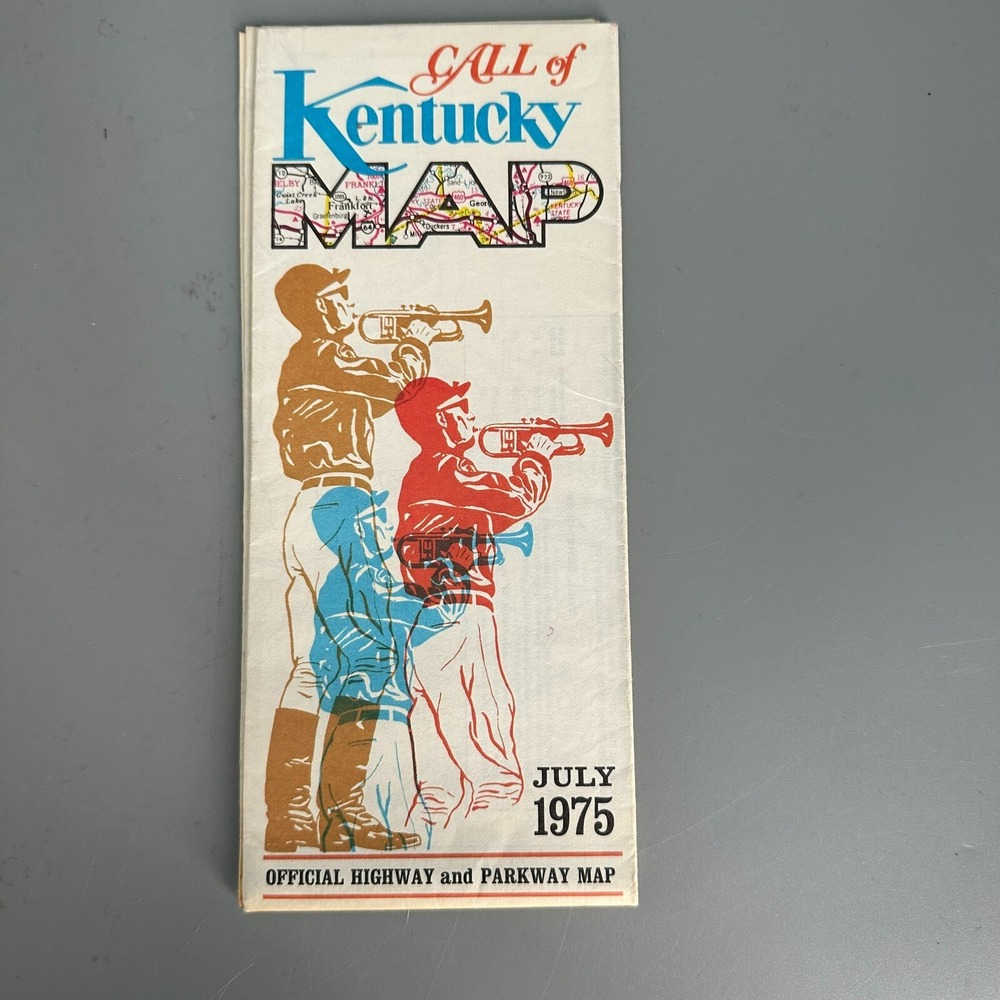 Vintage 1975 Call of Kentucky Official Highway and Parkway Map Ephemera